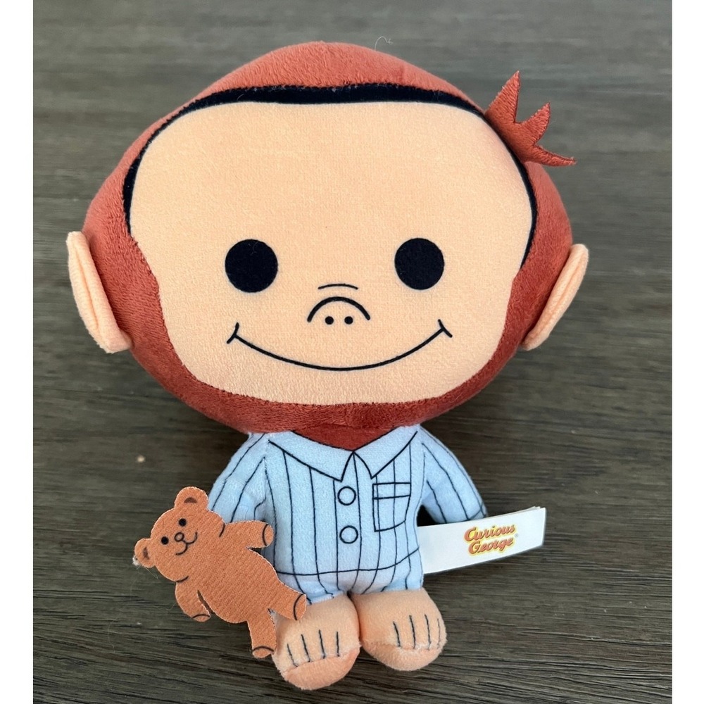 Curious‎ George Plush Monkey in Blue Striped Pajamas with Teddy Bear